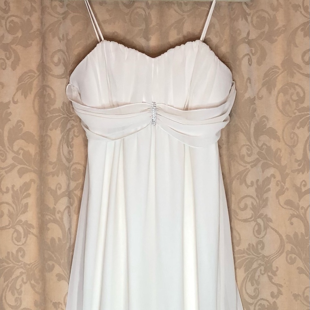 Elegant Cream Spaghetti Strap Dress
